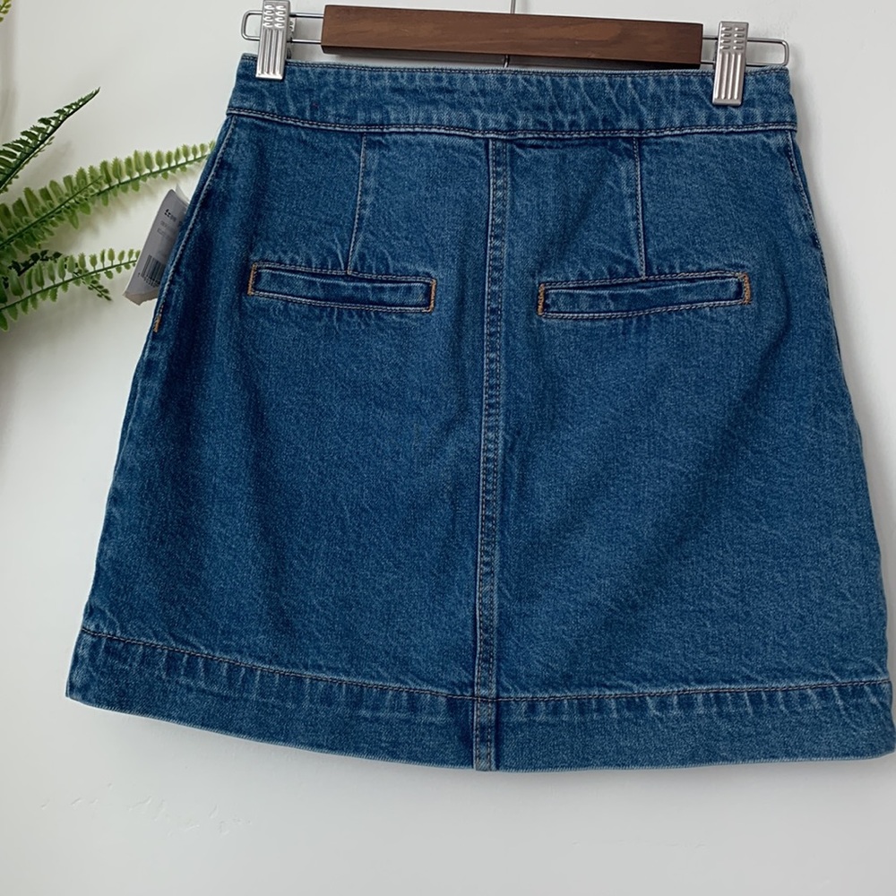 NWT Free People We The Free Super High Rise Denim Button Down Skirt - Picture 7 of 9